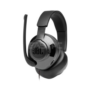 JBL Quantum 200 Wired Gaming Headset Black with flip-up mic