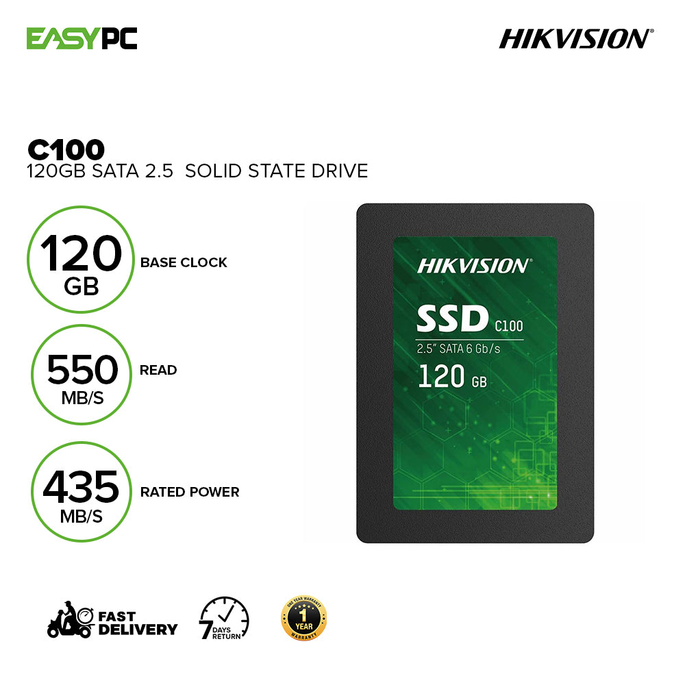 Hikvision C100 120gb Capacity Ultra Fast Transmission Up to 560 Mbps Slim and Portable SATA 2.5 Solid State Drive - Image 2