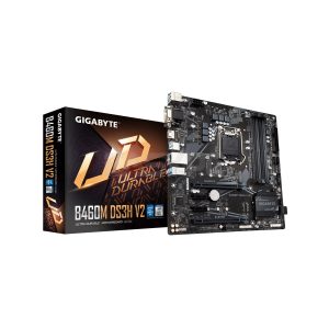 Gigabyte B460M DS3H V2 Ultra Durable Motherboard with Intel¨ GbE with cFosSpeed, PCIe Gen3 x4 M.2, HDMI / DVI-D/ D-Sub Ports for Multiple Display, Anti-Sulfur Resistor, Smart Fan 5, RGB FUSION 2.0 Socket 1200 Ddr4 Motherboard