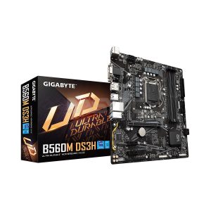 Gigabyte B560M-DS3H Socket LGA 1200 Ddr4 Ultra Durable Motherboard with Direct 6+2 Phases Digital VRM, RGB FUSION 2.0, Q-Flash Plus Gaming Motherboard