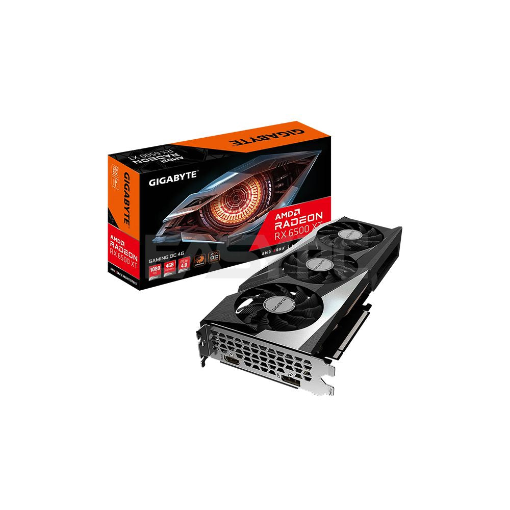Gigabyte Rx 6500xt Gaming OC GV-R65XTGAMING-OC-4GD 4gb 64bit GDdr6 Windforce 3x Graphene Nano Lubricant Gaming Videocard