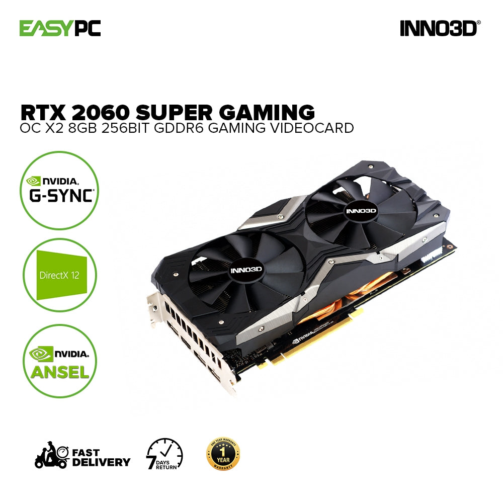 Inno3d NVIDIA® GeForce RTX 2060 Super Gaming OC X2 8gb 256bit GDdr6 Gaming Videocard - Image 2