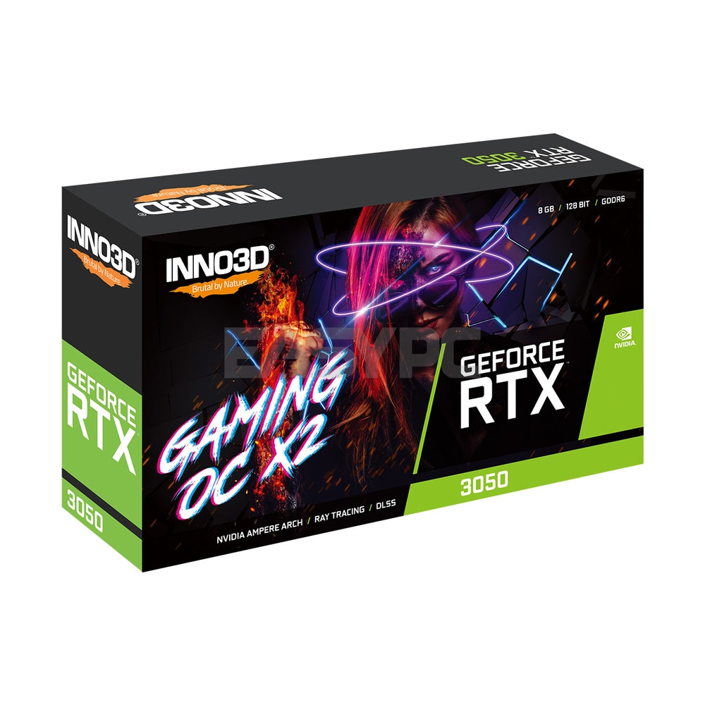 Inno3D NVIDIA® GeForce RTX 3050 Gaming OC X2 N30502-08D6X-11902120 8gb 128bit GDdr6 Gaming Videocard LHR