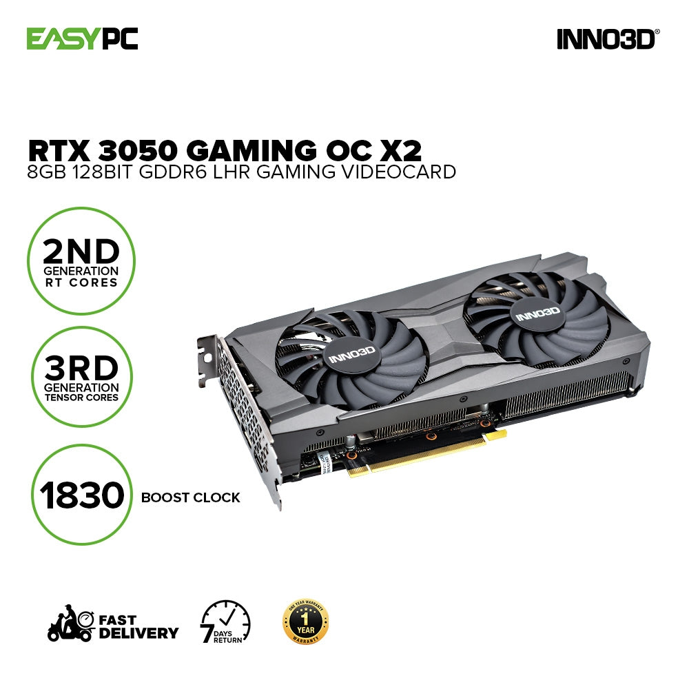 Inno3D NVIDIA® GeForce RTX 3050 Gaming OC X2 N30502-08D6X-11902120 8gb 128bit GDdr6 Gaming Videocard LHR - Image 2