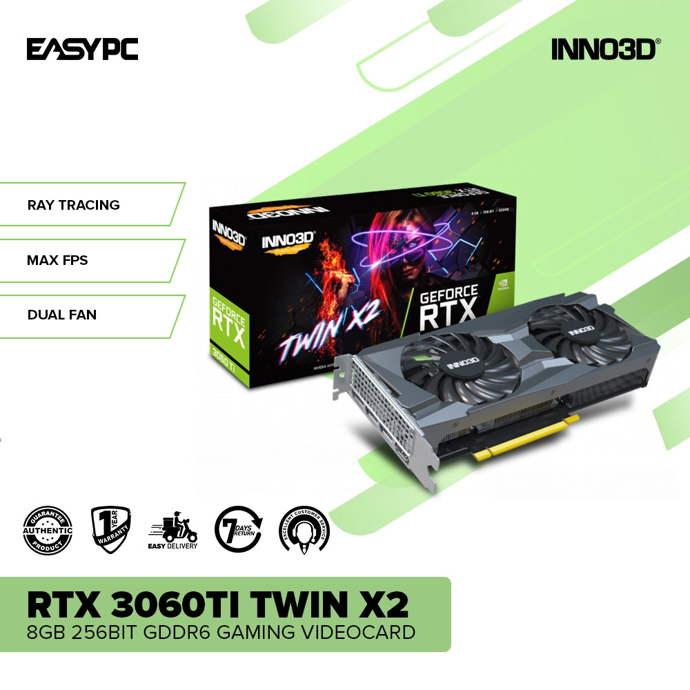 Inno3d NVIDIA® GeForce RTX 3060Ti Twin X2 or RTX 3060Ti Twin X2 OC 8gb 256Bit GDdr6 Gaming Videocard - Image 6