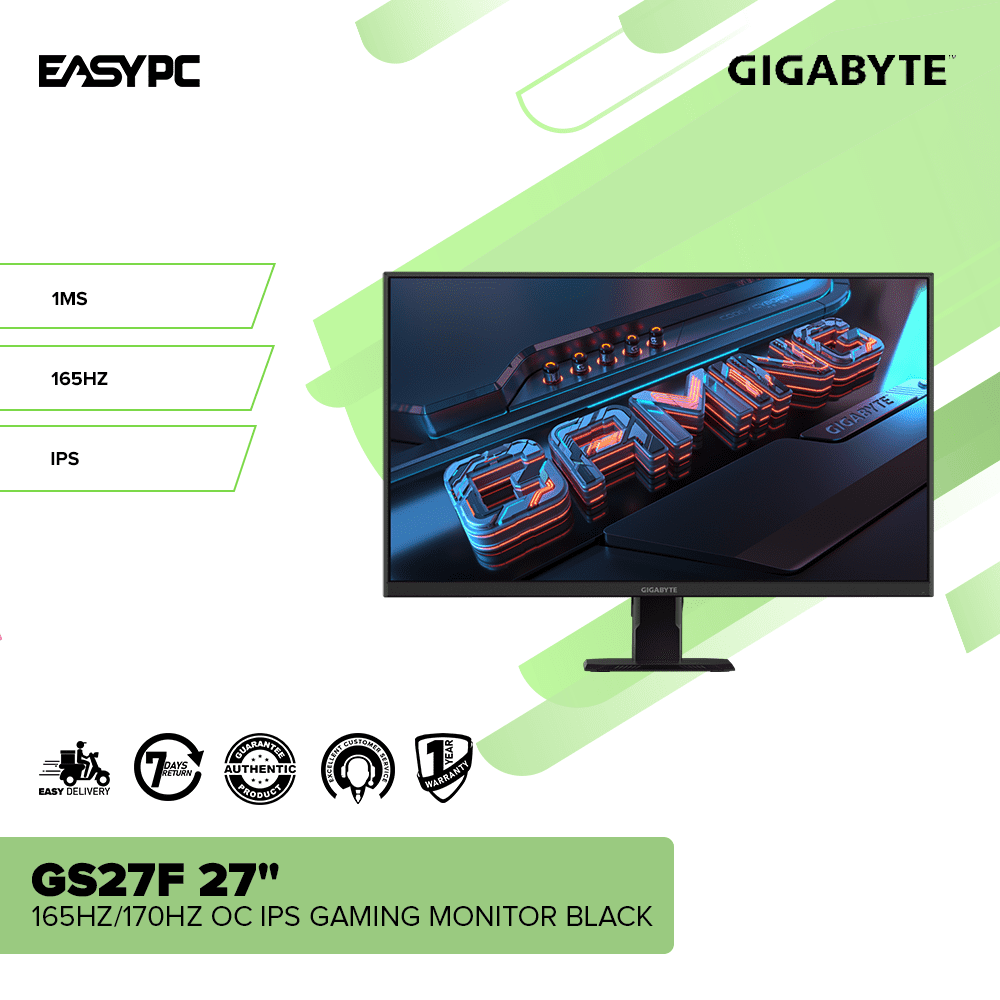 Gigabyte GS27F 27" 165Hz/170Hz OC IPS Gaming Monitor Black