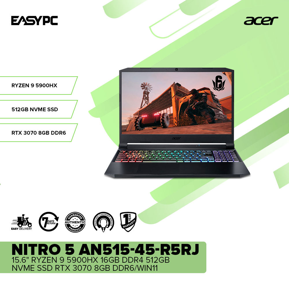 Acer Nitro 5 AN515-45-R5RJ 15.6" Ryzen 9 5900HX