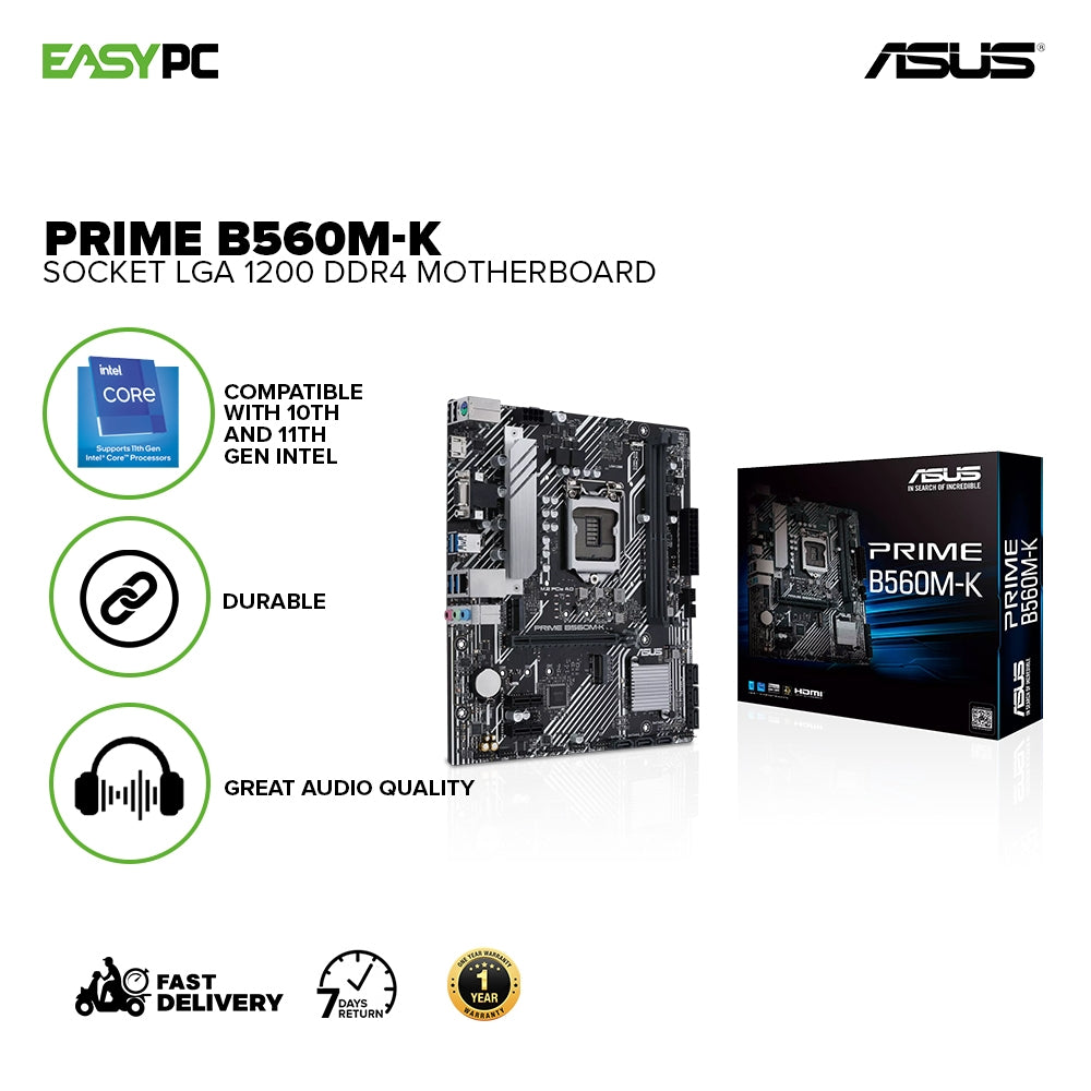 Asus Prime B560M-K Socket LGA 1200 Ddr4 Motherboard