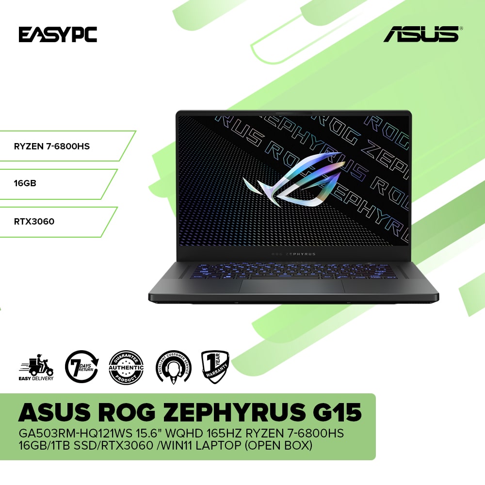Asus ROG Zephyrus G15 GA503RM-HQ121WS 15.6" WQHD 165Hz Ryzen 7-6800HS OB