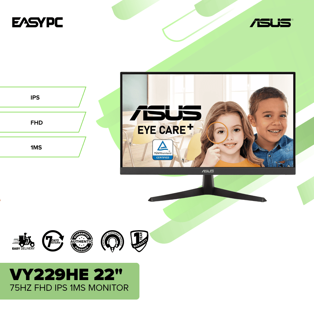 Asus VY229HE 22" 75HZ FHD IPS 1MS Monitor