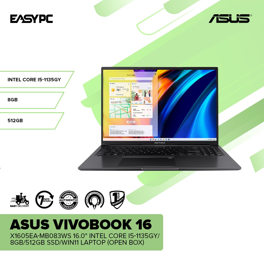 Asus Vivobook 16 X1605EA-MB083WS 16.0" Intel Core i5-1135GY OB