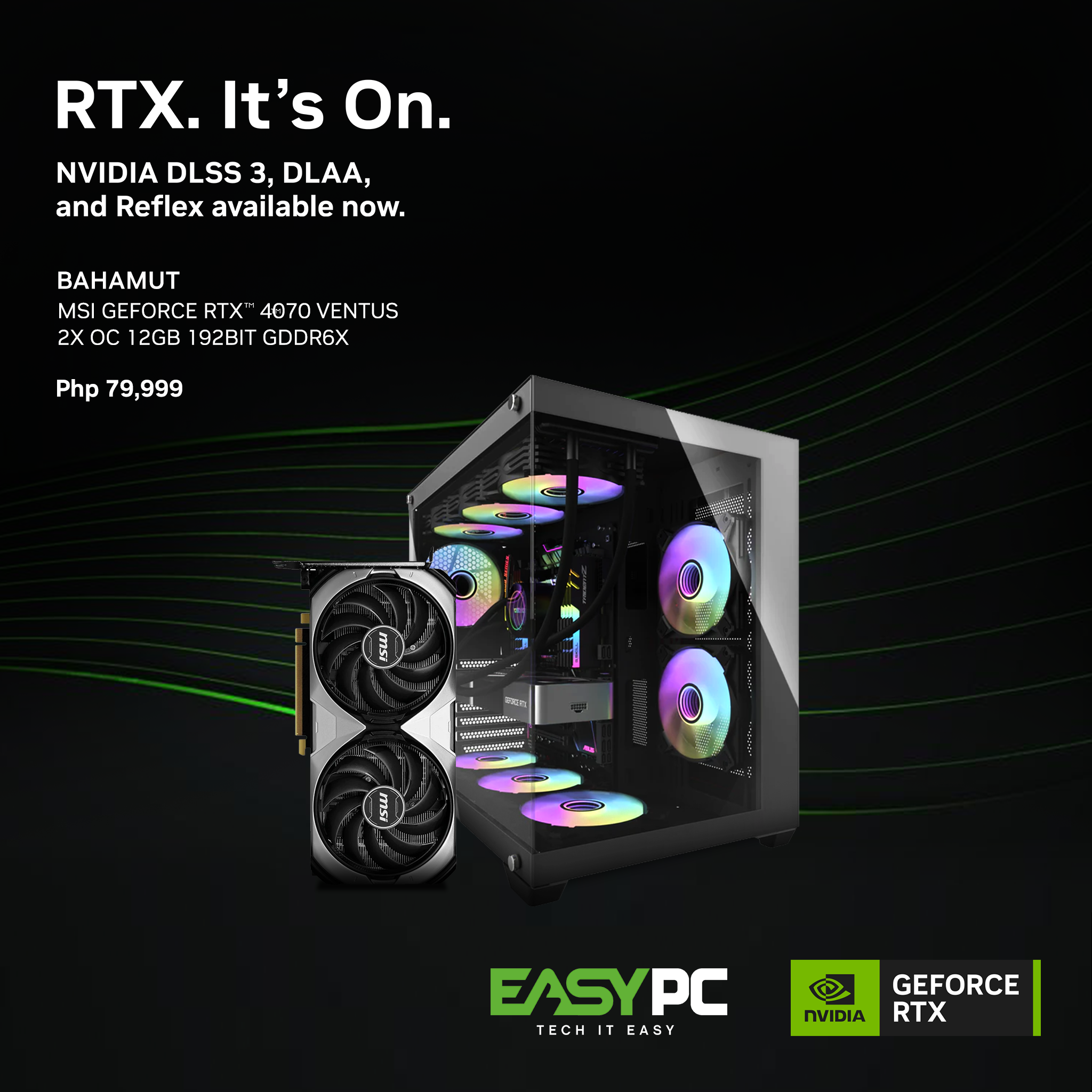 BAHAMUT / Ryzen 5 5600X / B550M / 16GB DDR4 / 1TB M.2 SSD / RTX 4070 / 750w PSU 80+ Bronze / PC Case ATX / BUNDLE