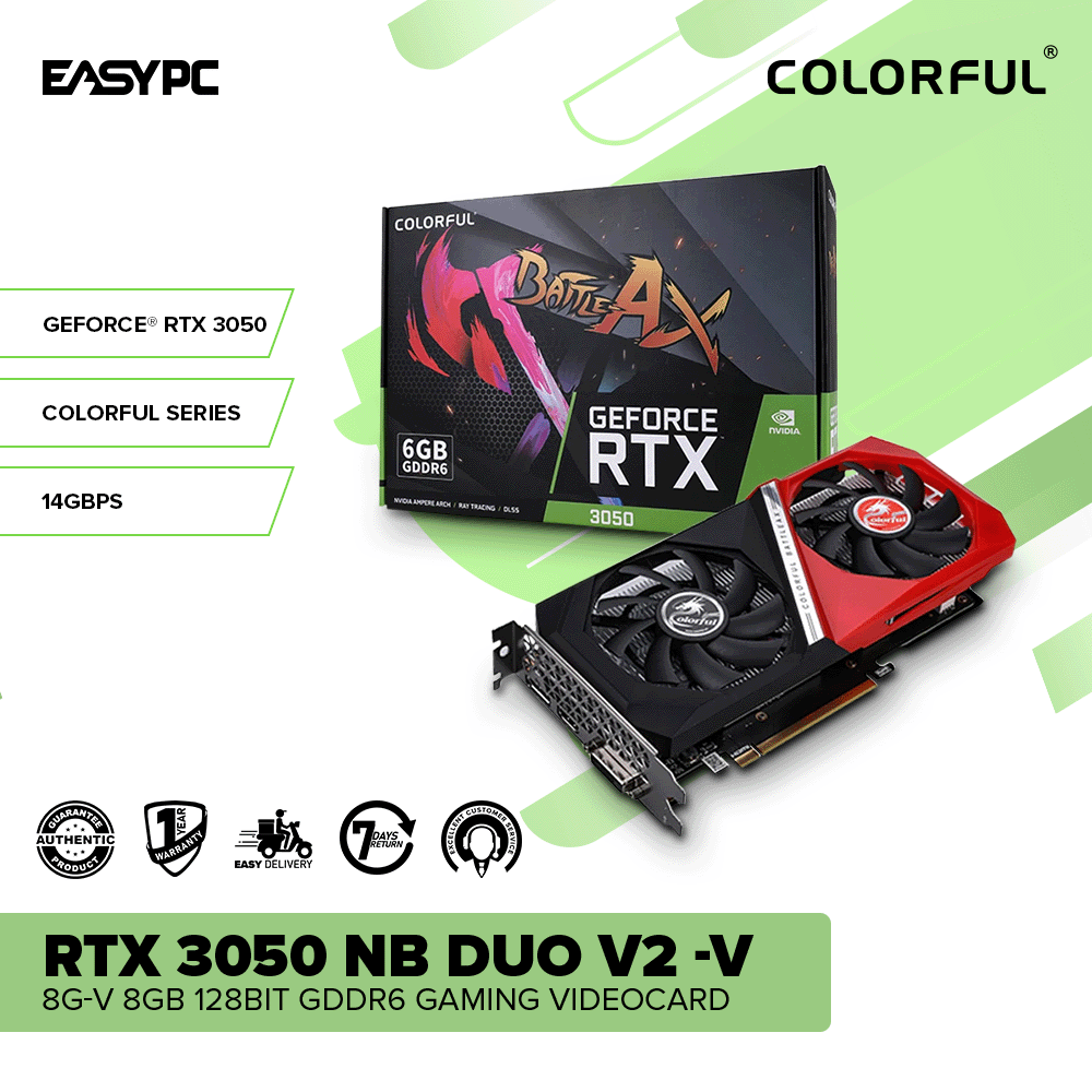 Colorful Rtx 3050 NB DUO V2 -V 8G-V 8gb 128bit GDdr6 Gaming Videocard