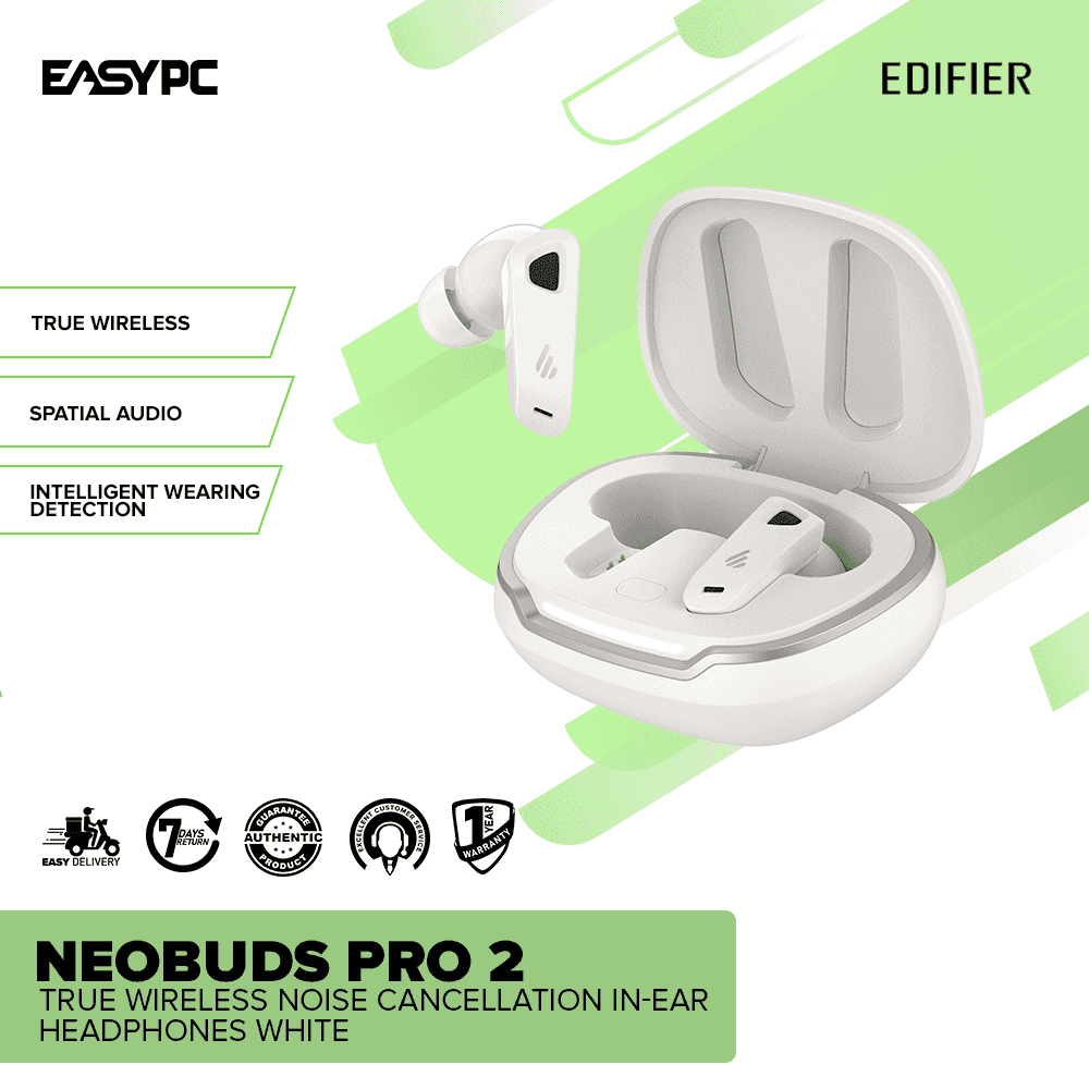 Edifier NeoBuds Pro 2 True Wireless Noise Cancellation In-Ear Headphones White