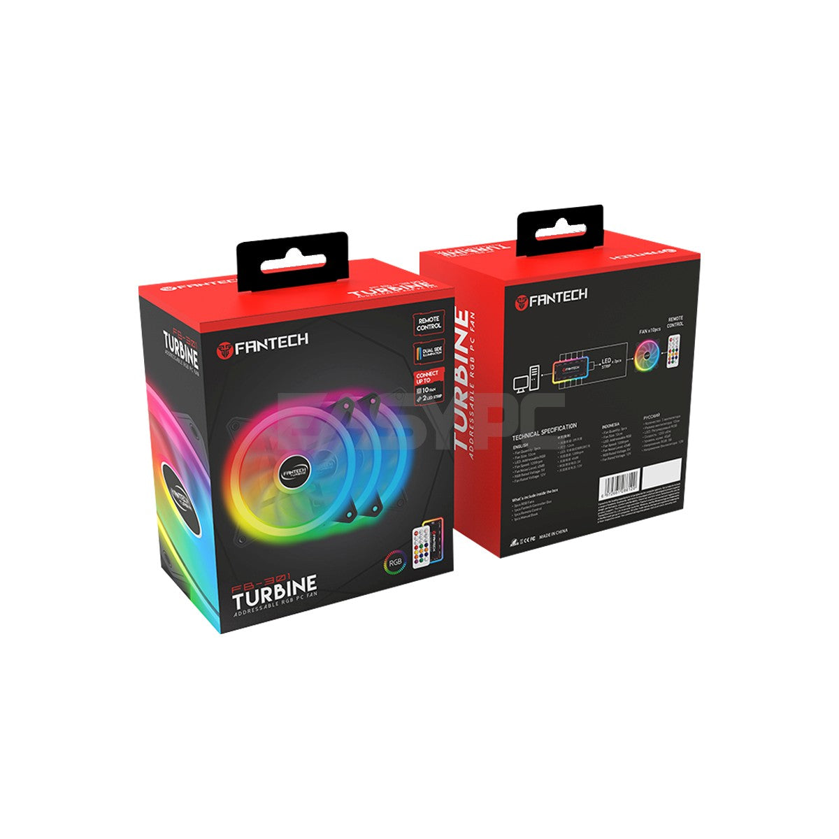 Fantech FB-301 Turbine 3 in 1 RGB 120mm Chassis Fan-e