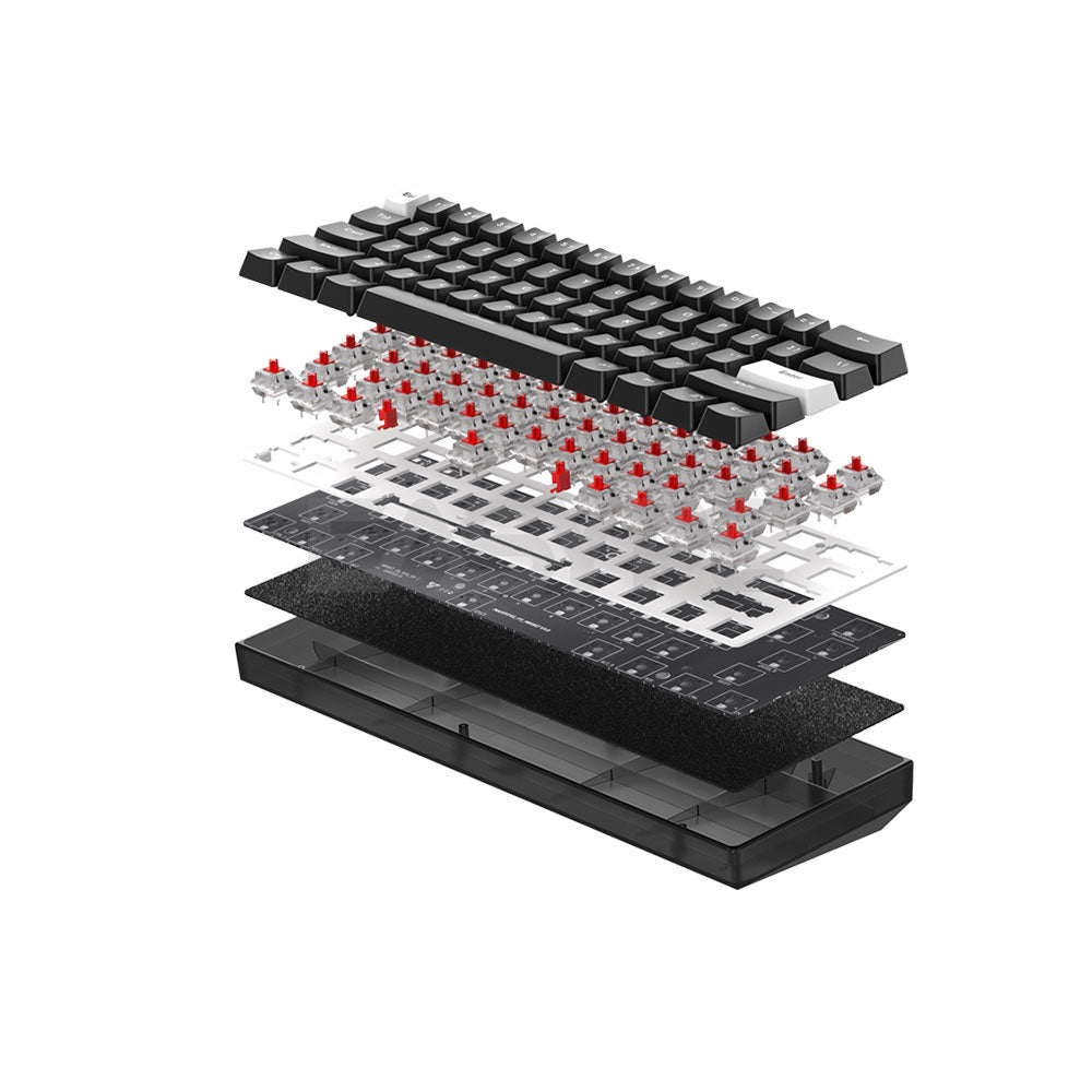 Fantech MAXFIT61 Frost Wireless Mechanical Gaming  Keyboard Black- BLUE Switch (MK857)-d