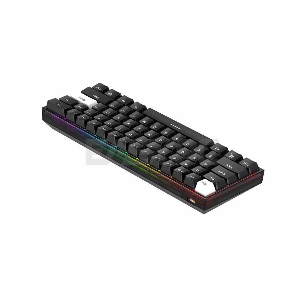 Fantech MAXFIT61 Frost Wireless Mechanical Gaming  Keyboard Black- RED Switch (MK857)-a