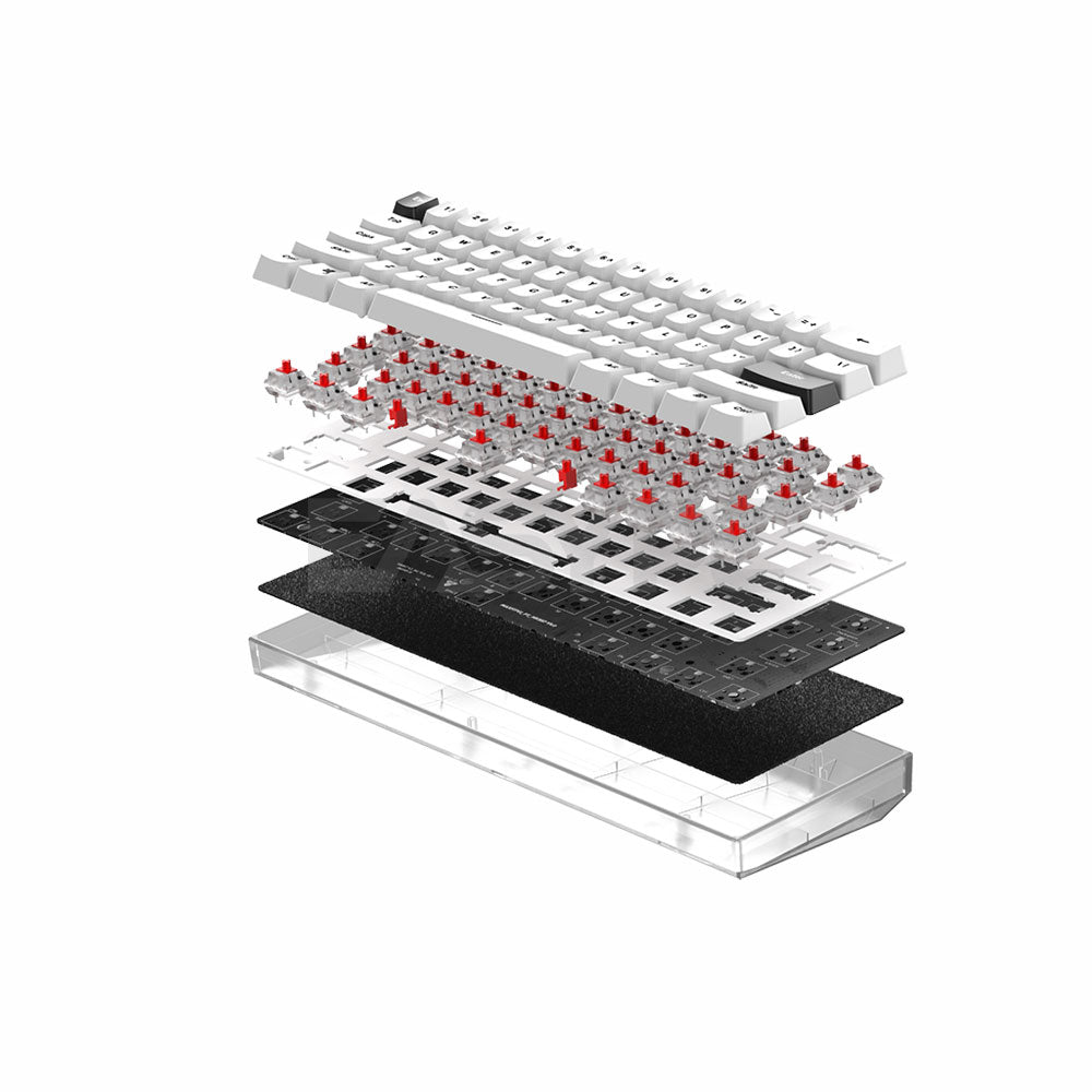 Fantech MAXFIT61 Frost Wireless Mechanical Gaming  Keyboard White - BLUE Switch (MK857)-d