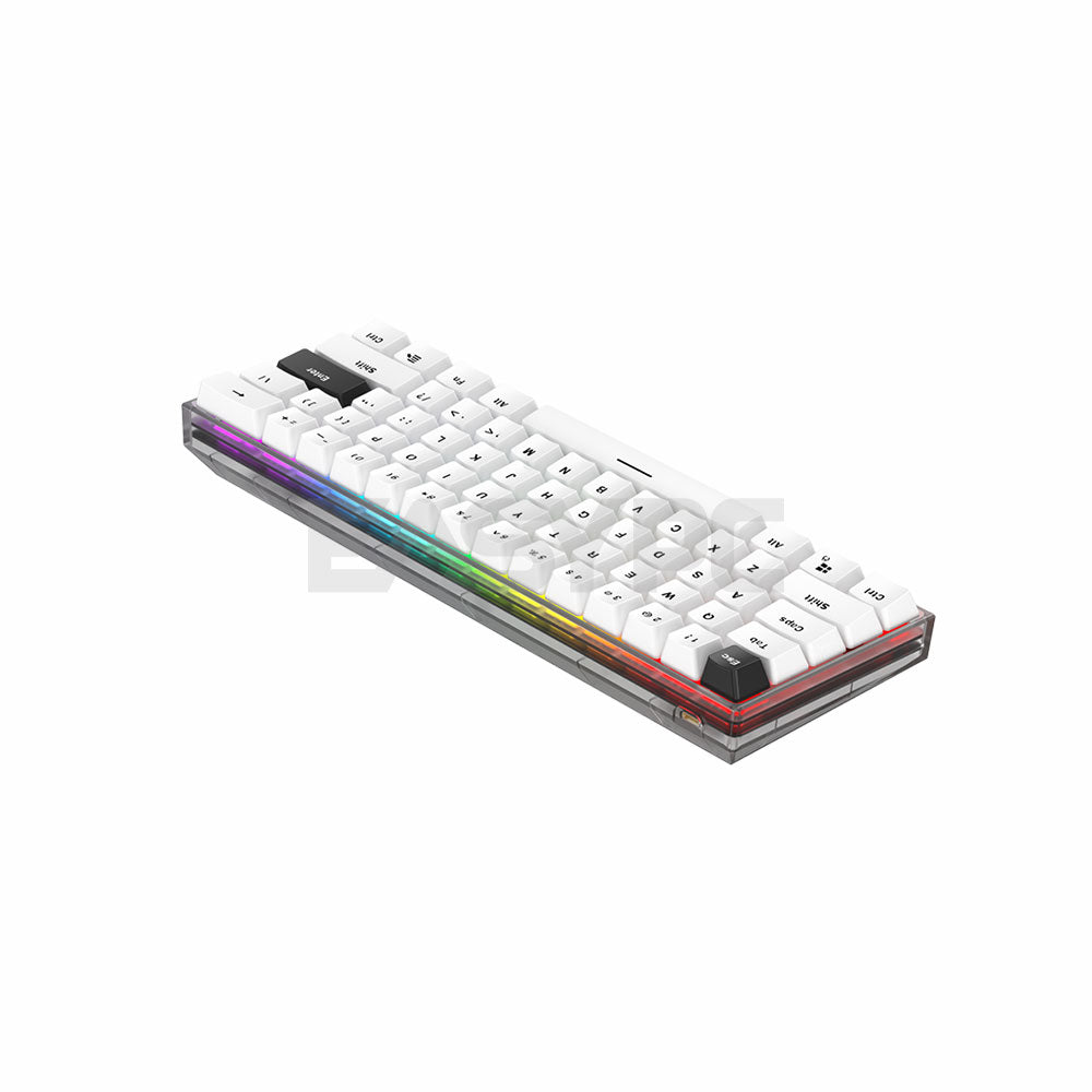 Fantech MAXFIT61 Frost Wireless Mechanical Gaming  Keyboard White - RED Switch (MK857)-a
