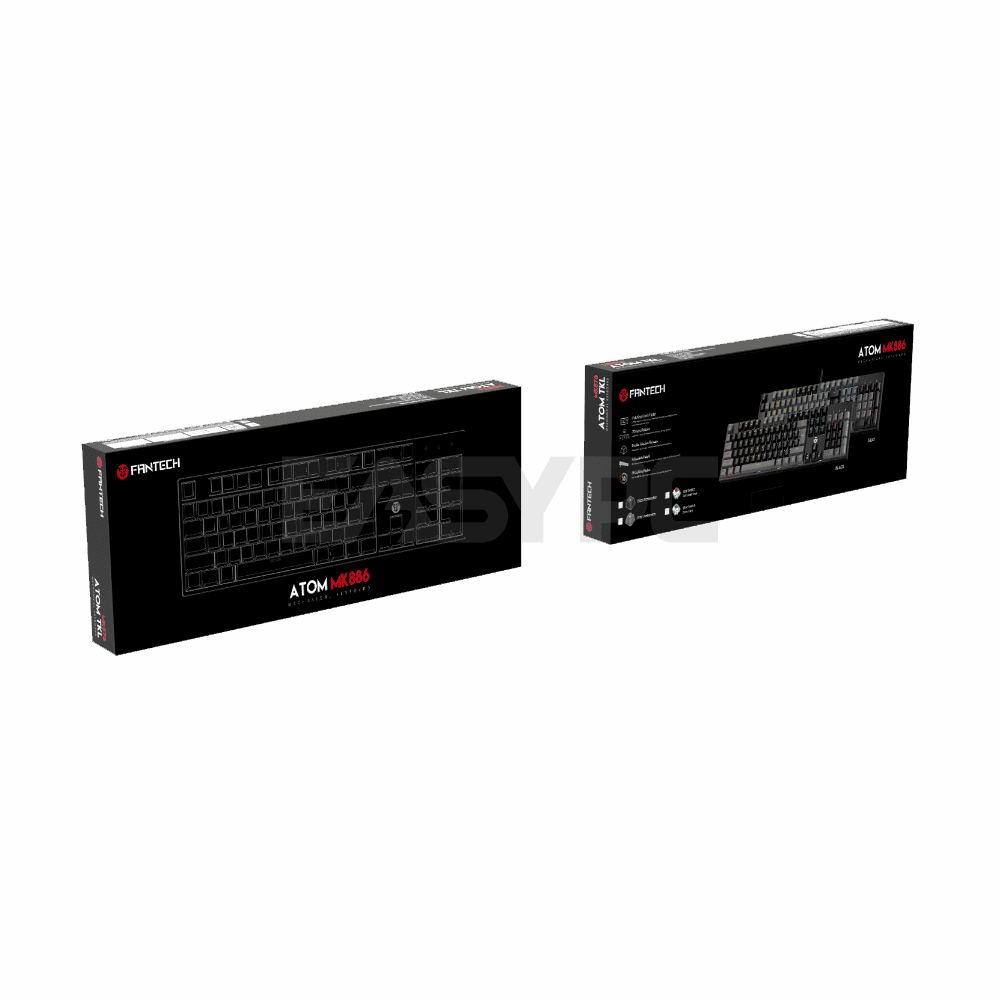 Fantech MK886 V2 ATOM104 Sumi Edition Red Switch Mechanical Keyboard Grey-c