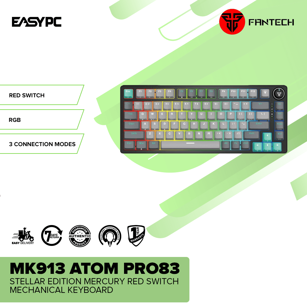 Fantech MK913 ATOM PRO83 Stellar Edition Mercury Red Switch Mechanical Keyboard