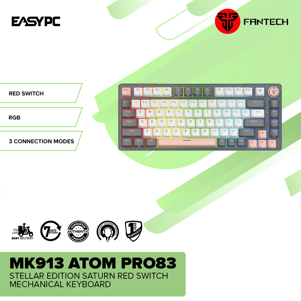 Fantech MK913 ATOM PRO83 Stellar Edition Saturn Red Switch Mechanical Keyboard