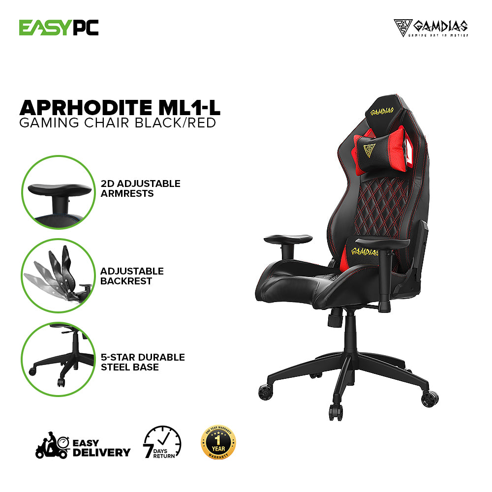 Gamdias Aprhodite ML1-L BB/BR, 2D Armrest, Adjustable Backrest Angle, Gaming Chair 14BAN - Image 7
