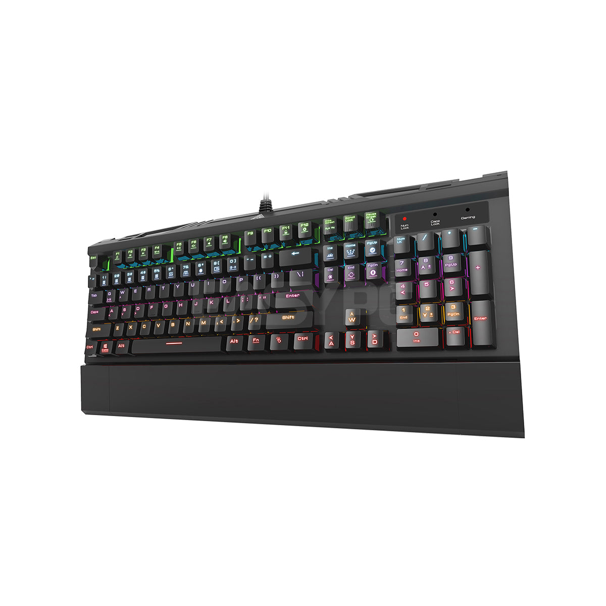 Gamdias Hermes 7 Color, Customizable Lighting Effects, braided cable, Blue key switch Mechanical Keyboard 14BAN GAHE2111 - Image 4