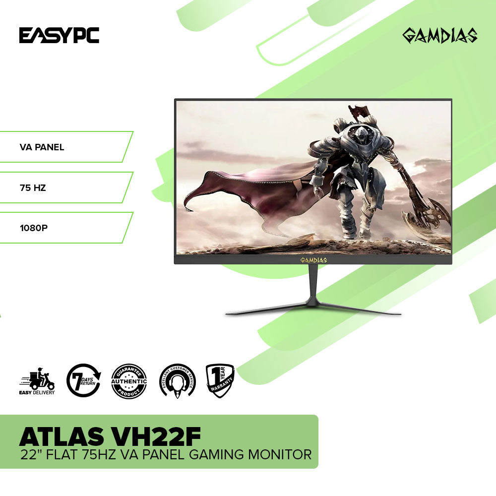 GAMDIAS ATLAS VH22F 22" FLAT 75hz VA Panel Gaming Monitor