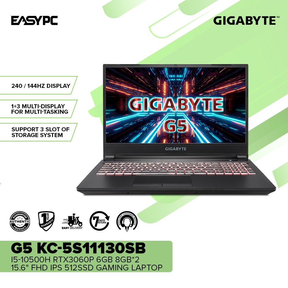 Gigabyte G5 Kc-5S11130Sb I5-10500H 8Gb*2 Win10 8Gb*2/15.6" Fhd Ips Laptop Gaming - Image 2