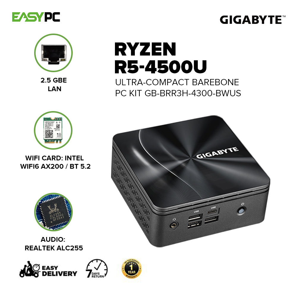 Gigabyte Brix Ultra-compact Barebone GB-BRR3H-4300-BWUS/ GB-BRR3H-4300-BWUS PC Kit 7UBE - Image 7