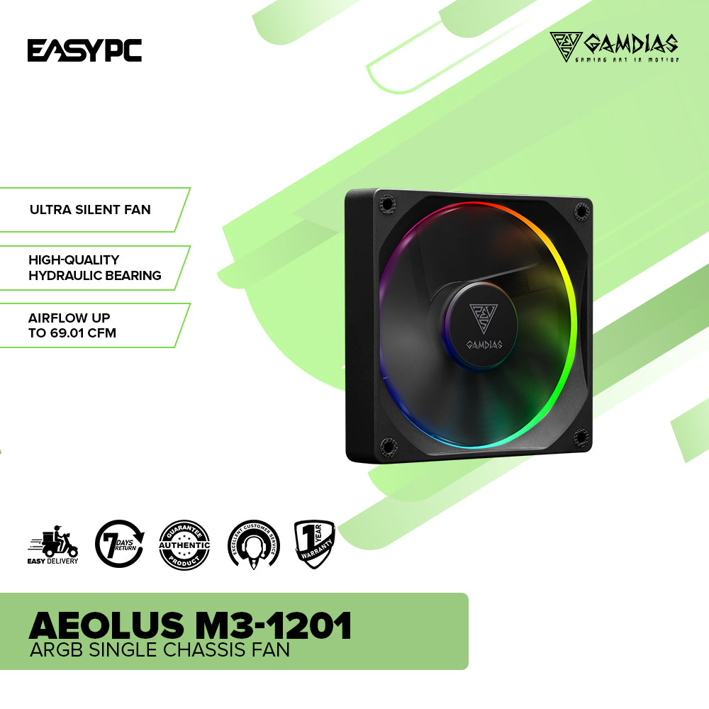 Gamdias AEOLUS M3-1201 ARGB Single Chassis fan
