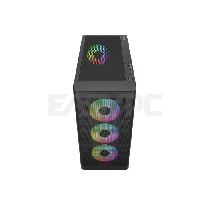 Gamdias Athena M3 Built-in ARGB Fan Mid Tower Gaming Case Black-a