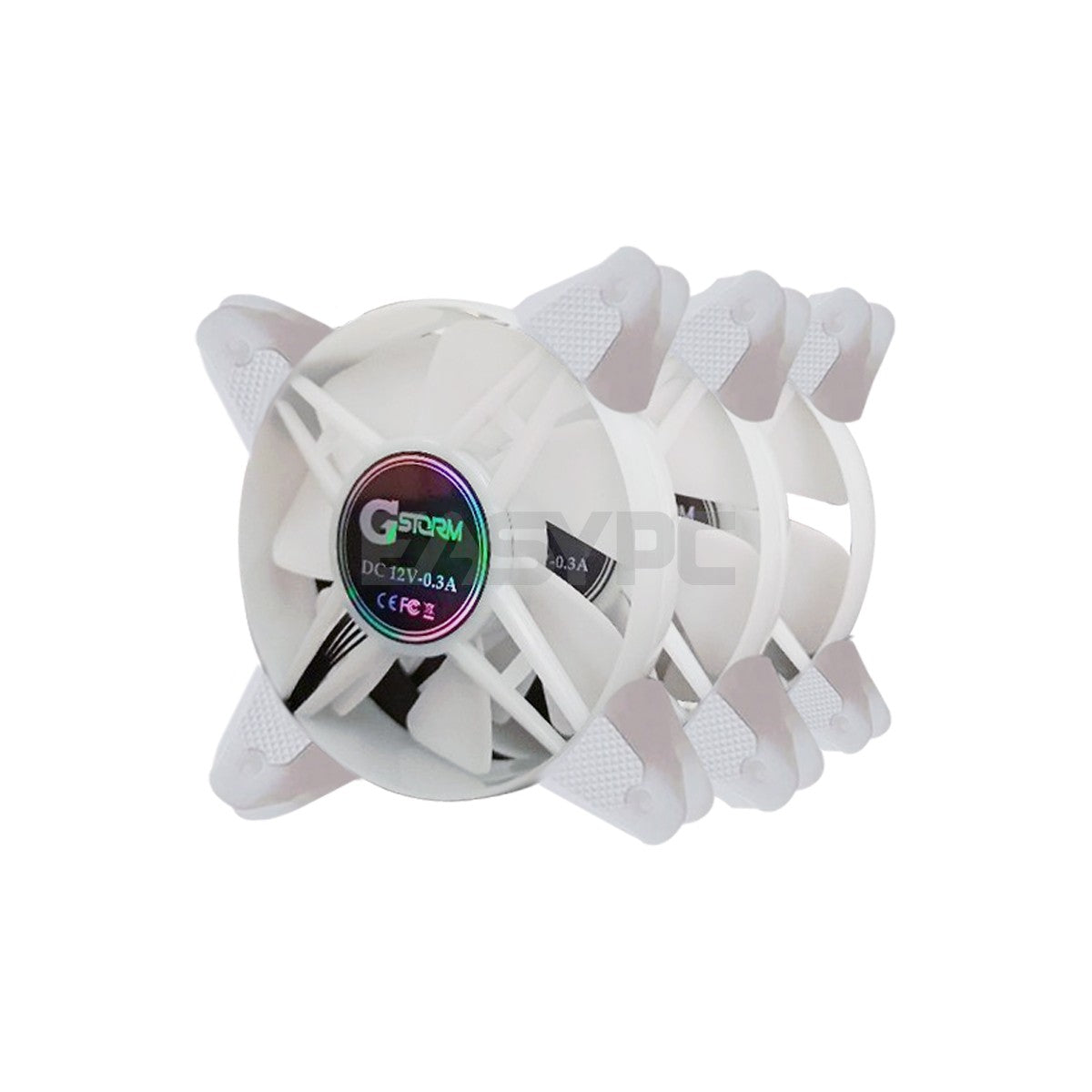 Gstorm Phantom 3in1 120mm Chassis Fan w/ControlHubandRemote ARGB White-a