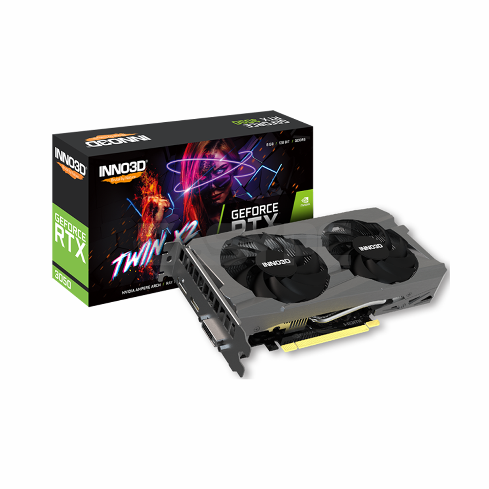 INNO3D GEFORCE RTX 3050 TWIN X2 8GB 128-bit GDDR6 (N30502-08D6-1711VA4) Videocard-b