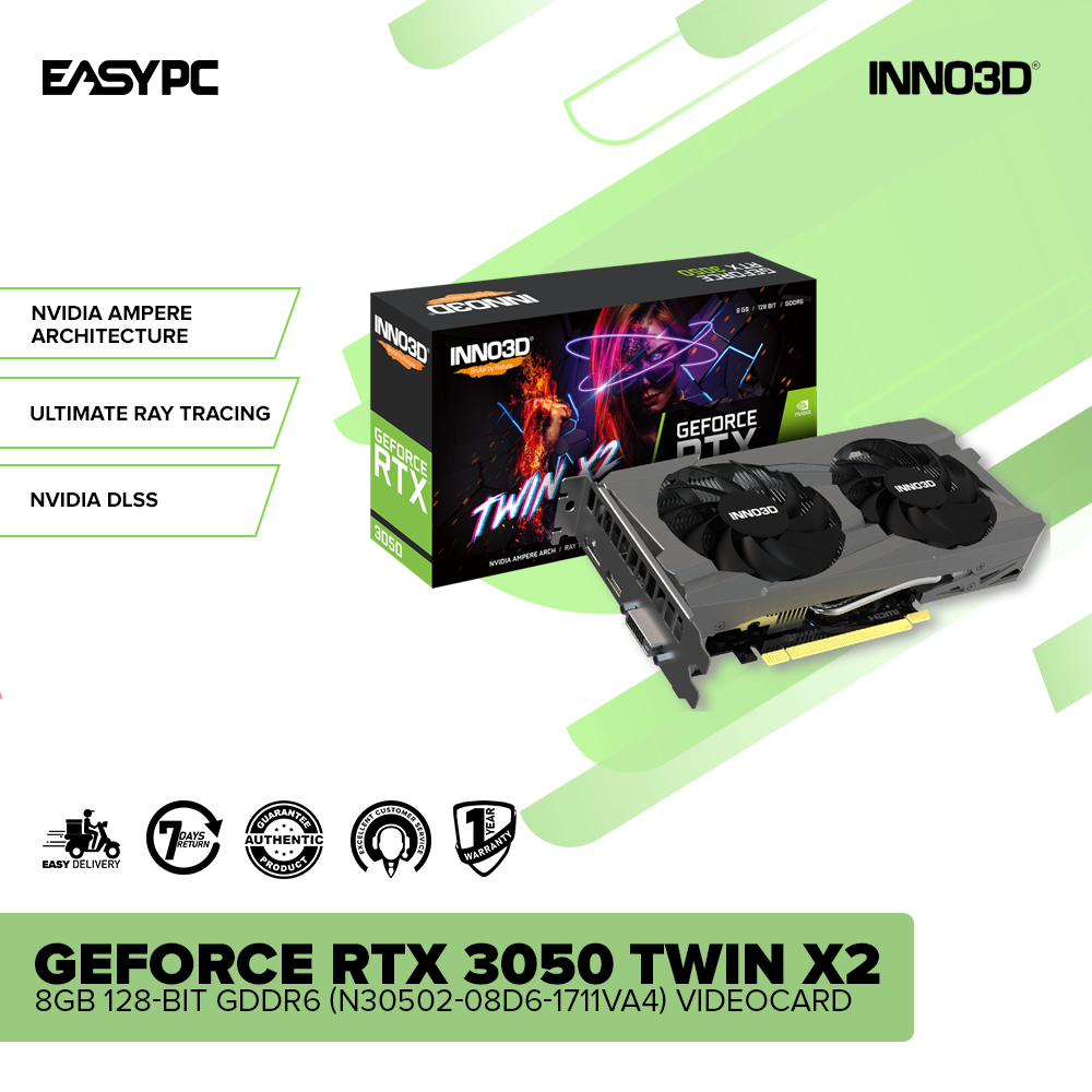 INNO3D GEFORCE RTX 3050 TWIN X2 8GB 128-bit GDDR6 (N30502-08D6-1711VA4) Videocard