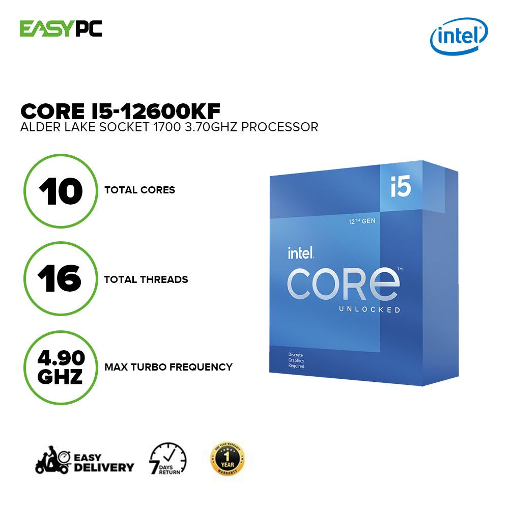 Intel Core I5-12600KF Alder Lake 3.70GHz, Max Turbo Frequency 4.90 GHz Socket 1700 Desktop Processor