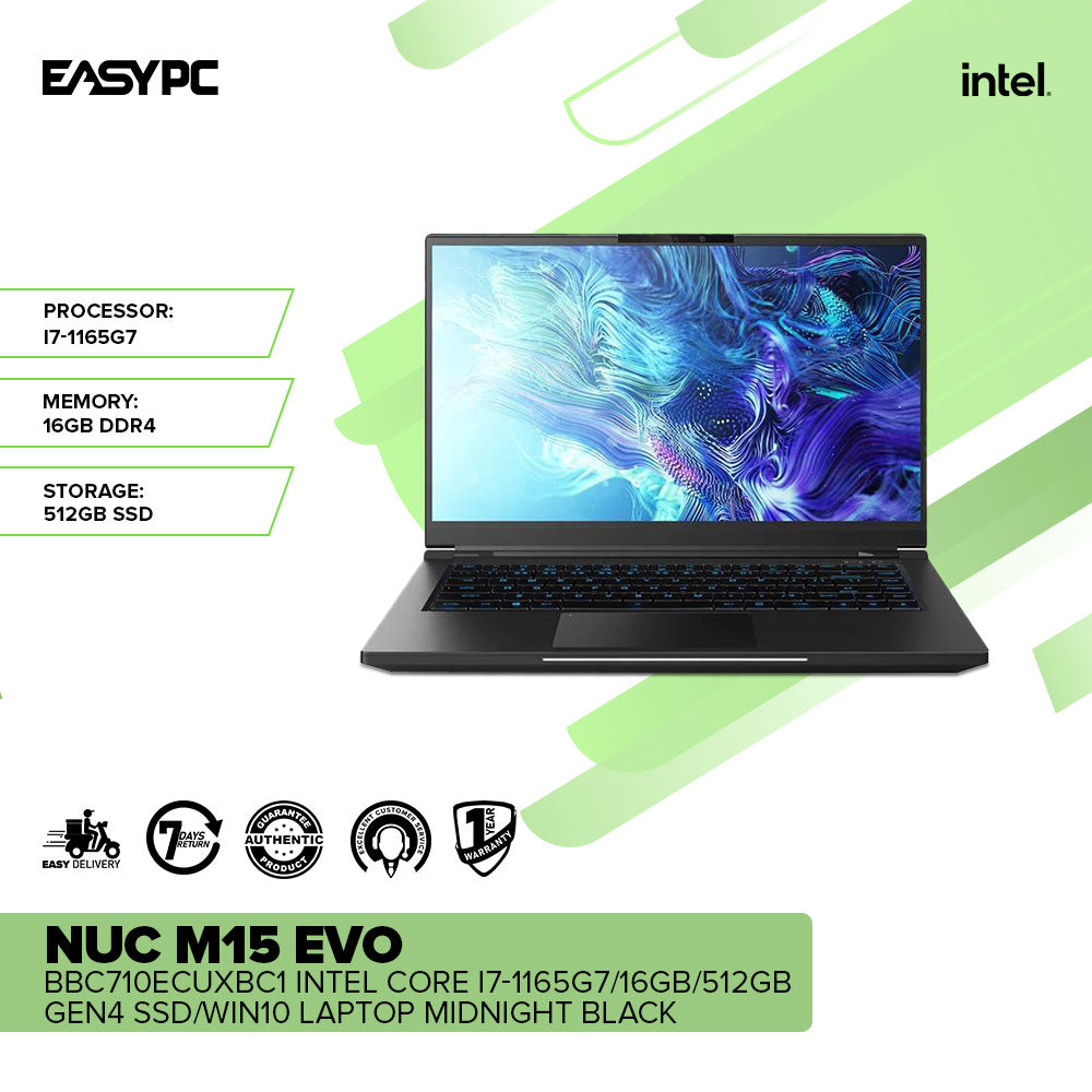 Intel NUC M15 Evo BBC710ECUXBC1 Touchscreen Intel Core i7-1165G7