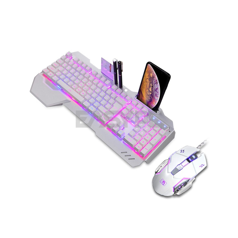 K-618 Wired Gaming Keyboard and Mouse WHITE-b