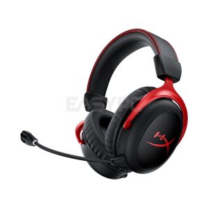 HyperX Cloud II Wireless, HyperX 7.1 Surround Sound, Detachable Noise-cancelling Microphone, 53mm Drivers, Built-in mic monitoring Durable, reliable, Great for WFH and Online Education Gaming Headset Red (HHSC2X-BA-RD/G) 1ION KIHH2321