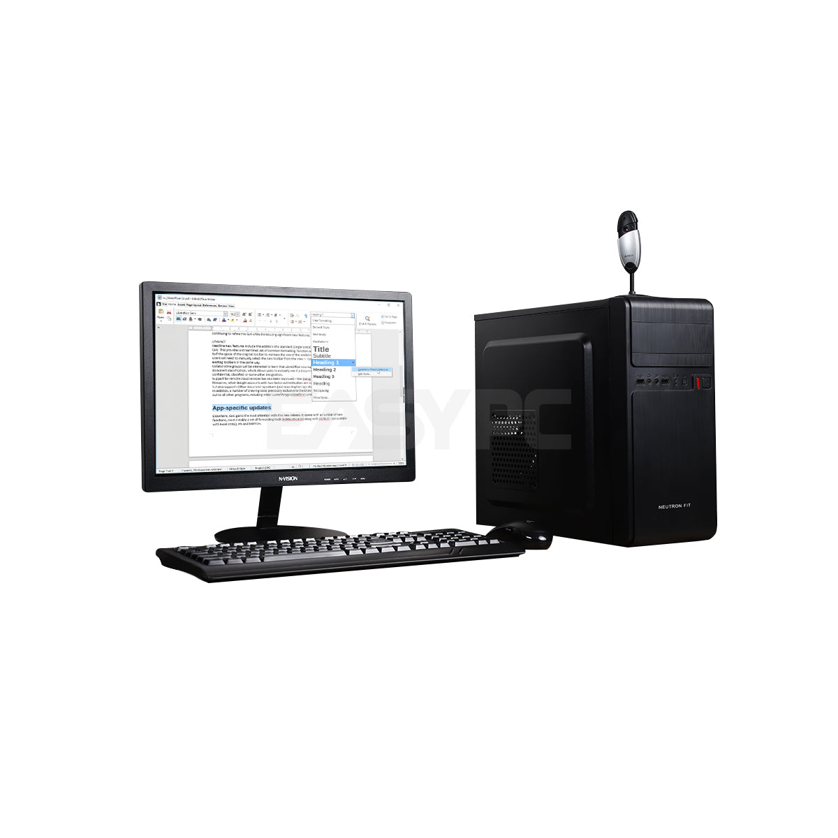 EasyBuild Intel Core i3-9100f Complete Desktop Computer Set for Education