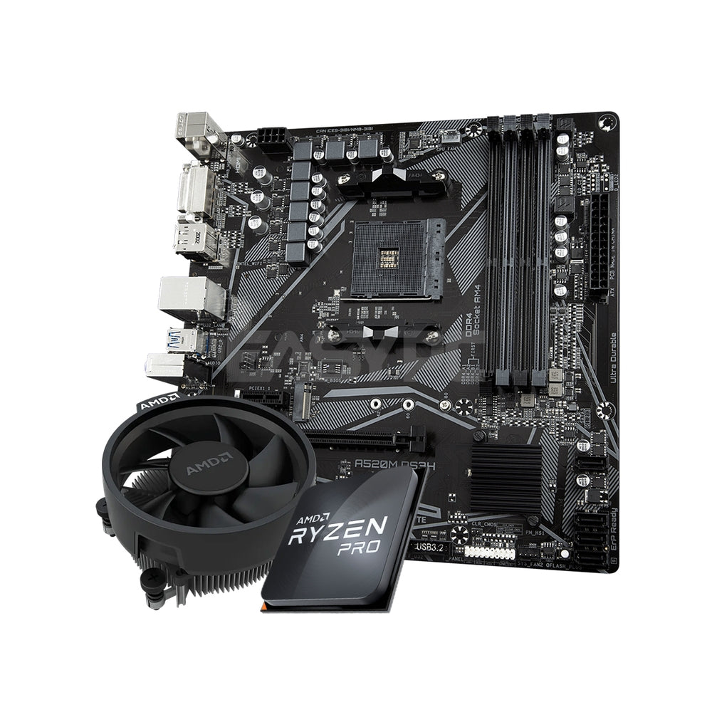 Easybundles Ryzen 5 Pro 4650G with Wraith Stealth Cooler Processor + Gigabyte A520M-DS3H Gaming Motherboard