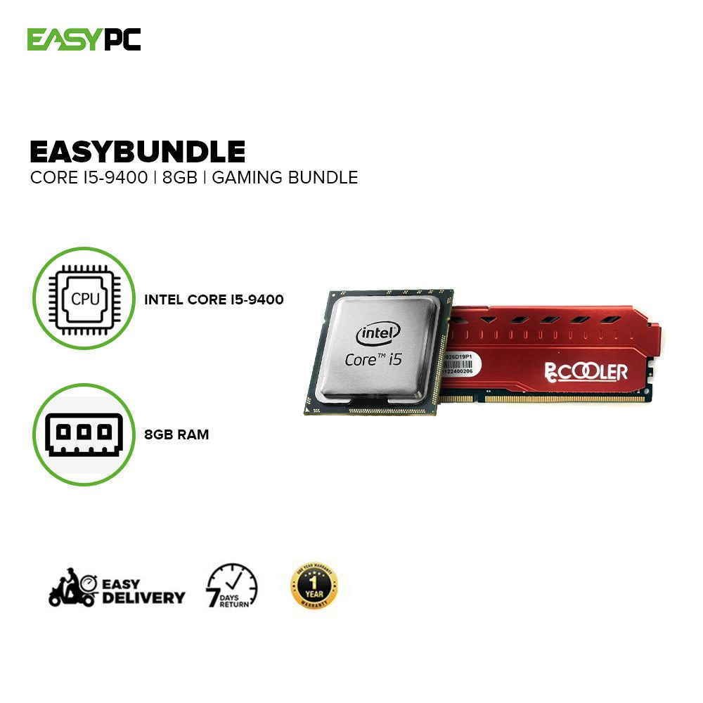 EasyBundle Intel Core i5-9400 Coffee Lake 2.9Ghz Ttp Processor with 8GB Ddr4 2666Mhz Memory Red Gaming Bundle - Image 2