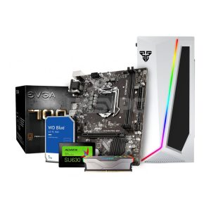 EasyDesktop Core i5-9400 CL H310M Pro-VDH 16GB RGB Memory, 1TB HDD 240GB Sata SSD RGB Case White with  700W Powersupply