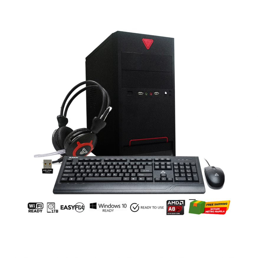 Amd A8-7680/A68/8gb/1TB HDD/Micro Atx with 700w/Wireless Adapter/KBM/Hset